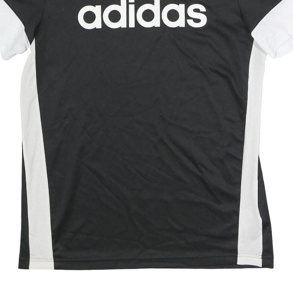 ADIDAS Mens Black & White Logo Graphic T-Shirt M Short Sleeve Crew Neck Athletic