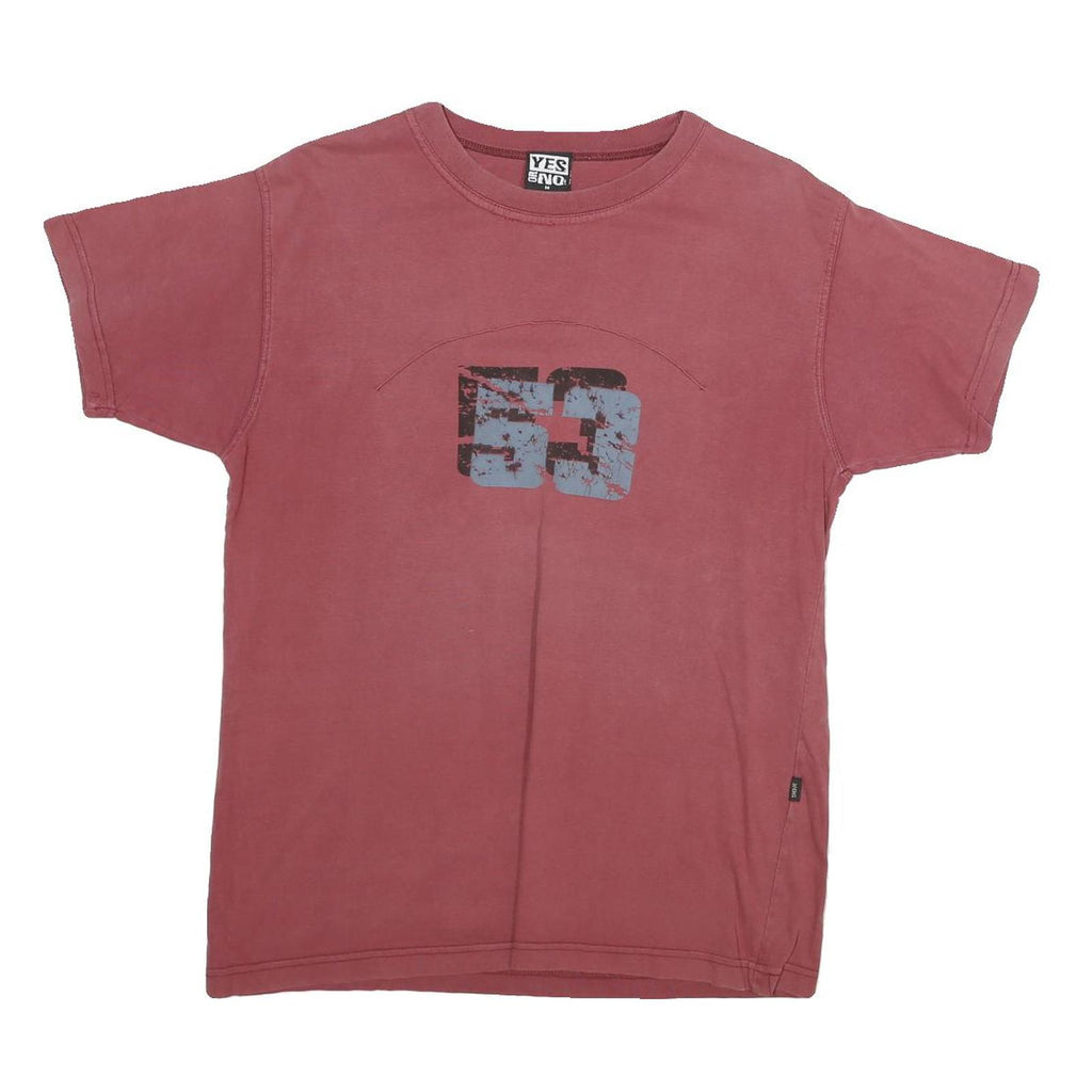 YES OR NO Mens Red Graphic T-Shirt M Short Sleeve Crew Neck Stylish Casual Wear