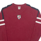 DISNEY Mickey Mouse Badge Mens T-Shirt Maroon 90s USA V-Neck L