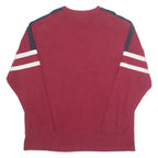 DISNEY Mickey Mouse Badge Mens T-Shirt Maroon 90s USA V-Neck L