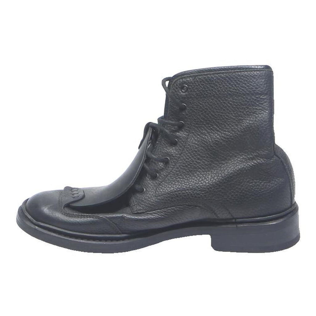 G-STAR Womens Leather Lace-Up Boots Black UK 5 Stylish Textured Leather Ankle