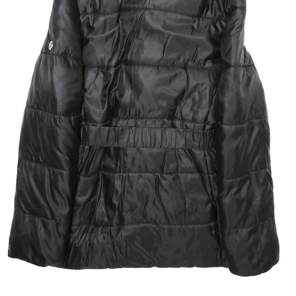 GAUDI JEANS Womens Black Puffer Jacket M Polyamide Quilted Zip Belted Faux Fur