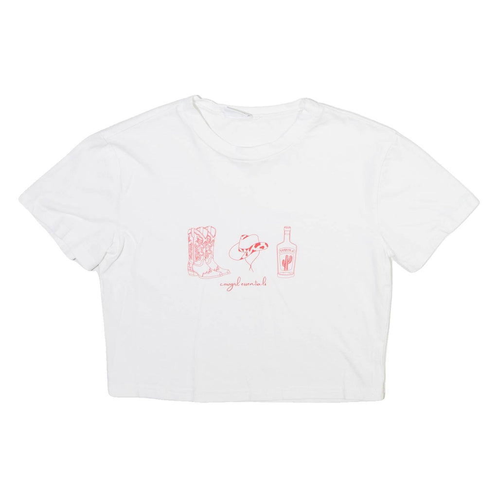 KIWI AND CO Cropped Womens T-Shirt White XS