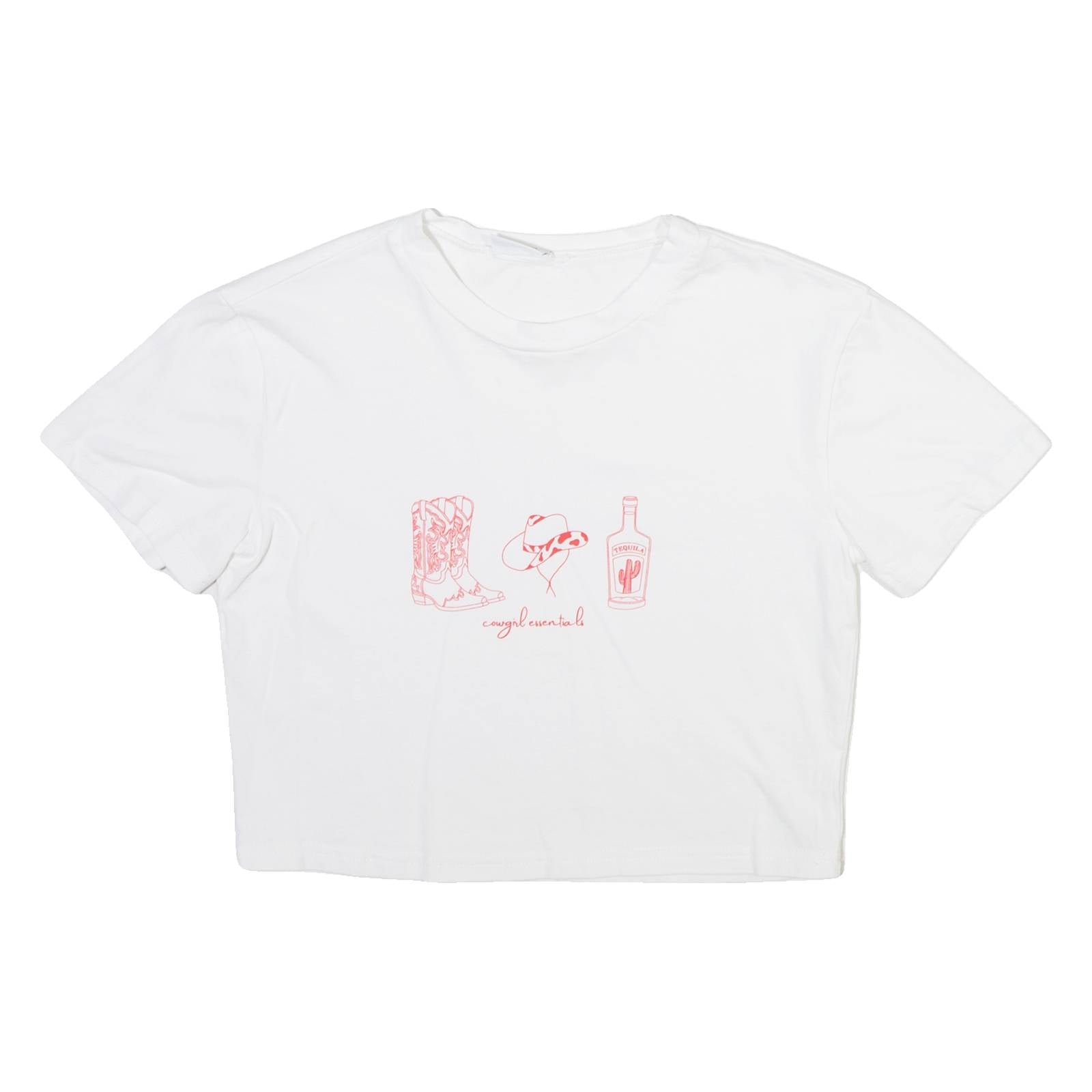 KIWI AND CO Cropped Womens T-Shirt White XS