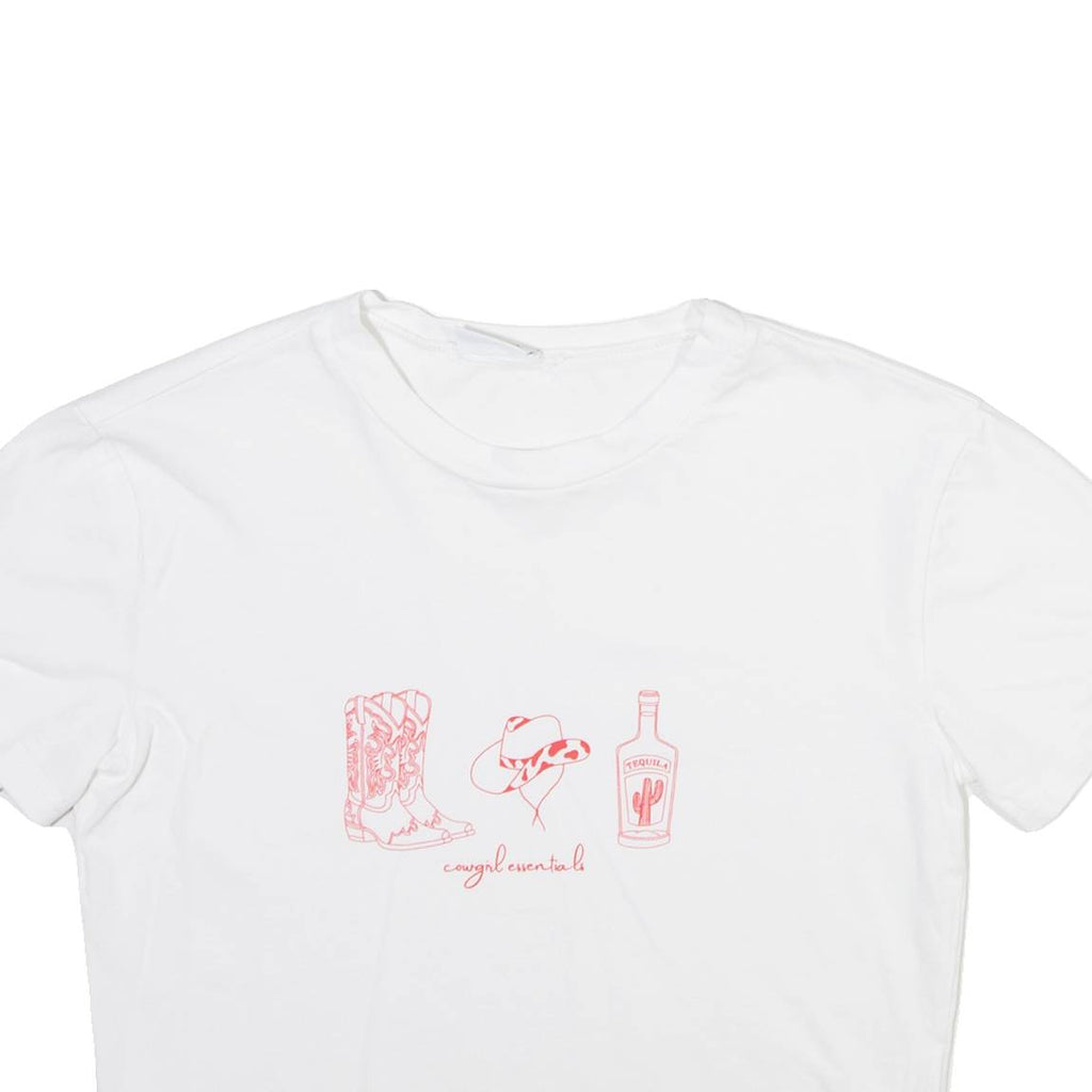 KIWI AND CO Cropped Womens T-Shirt White XS