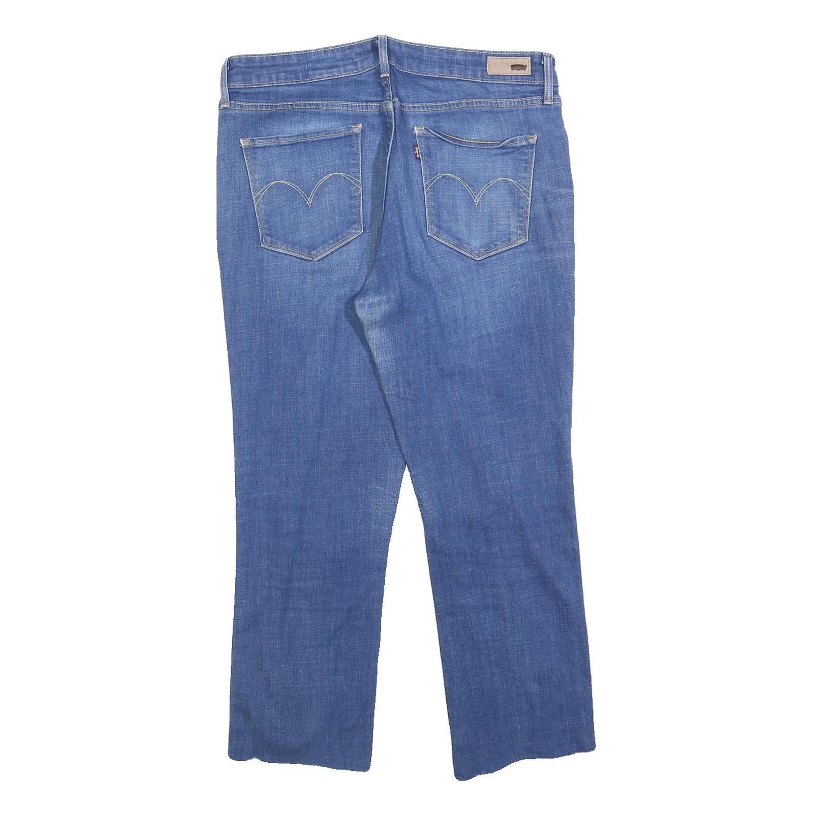 LEVI'S Womens Slim Blue Denim Raw Edge Jeans W32 L24 Classic Cotton Blend