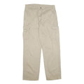 WRANGLER Mens Cotton Beige Regular Cargo Trousers W34 L34 Casual Zip Pocket
