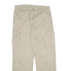 WRANGLER Mens Cotton Beige Regular Cargo Trousers W34 L34 Casual Zip Pocket