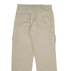 WRANGLER Mens Cotton Beige Regular Cargo Trousers W34 L34 Casual Zip Pocket