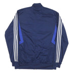 ADIDAS Mens Navy Blue Track Jacket L Polyester Blend Plain Zip Athletic