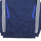 ADIDAS Mens Navy Blue Track Jacket L Polyester Blend Plain Zip Athletic