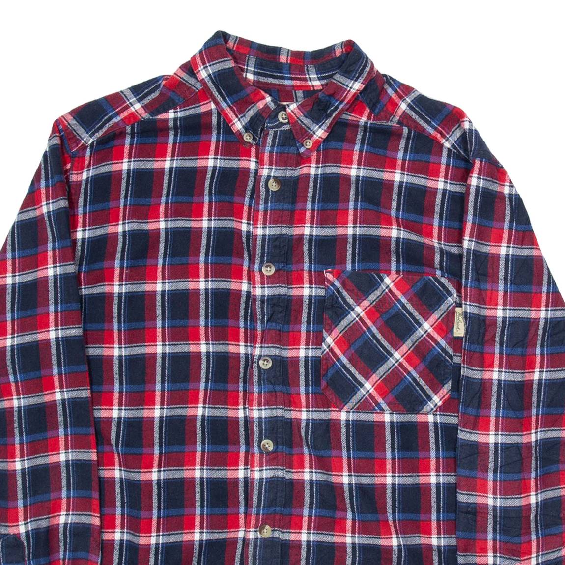 WOOLRICH Mens Flannel Shirt Red Check Long Sleeve L