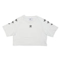 ADIDAS ORIGINALS Womens White Graphic Crop T-Shirt S Short Sleeve Crew Neck
