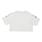 ADIDAS ORIGINALS Womens White Graphic Crop T-Shirt S Short Sleeve Crew Neck