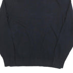NAUTICA Mens Navy Plain Cotton Blend Pullover Jumper M Casual Quarter Zip