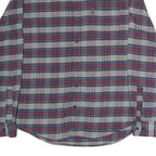 CHAPS Mens Grey & Red Checked Cotton Shirt L Button-Down Casual Long Sleeve