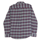 CHAPS Mens Grey & Red Checked Cotton Shirt L Button-Down Casual Long Sleeve