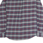 CHAPS Mens Grey & Red Checked Cotton Shirt L Button-Down Casual Long Sleeve