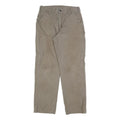 CARHARTT Mens Cotton Blend Beige Loose Straight Trousers W34 L34 Workwear Zip
