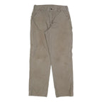 CARHARTT Mens Cotton Blend Beige Loose Straight Trousers W34 L34 Workwear Zip