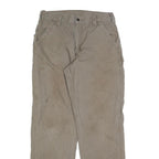 CARHARTT Mens Cotton Blend Beige Loose Straight Trousers W34 L34 Workwear Zip