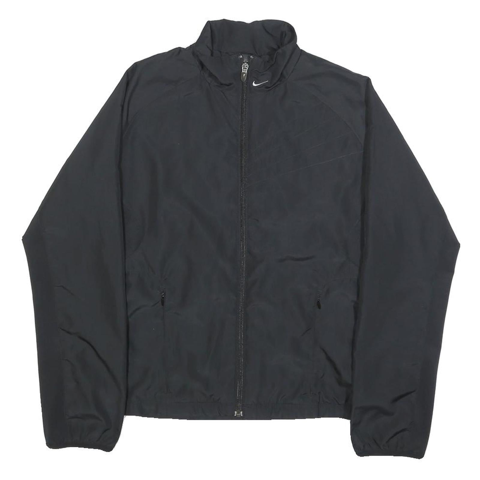 NIKE Womens Black Jacket S Polyester Plain Zip Lightweight Sportswear