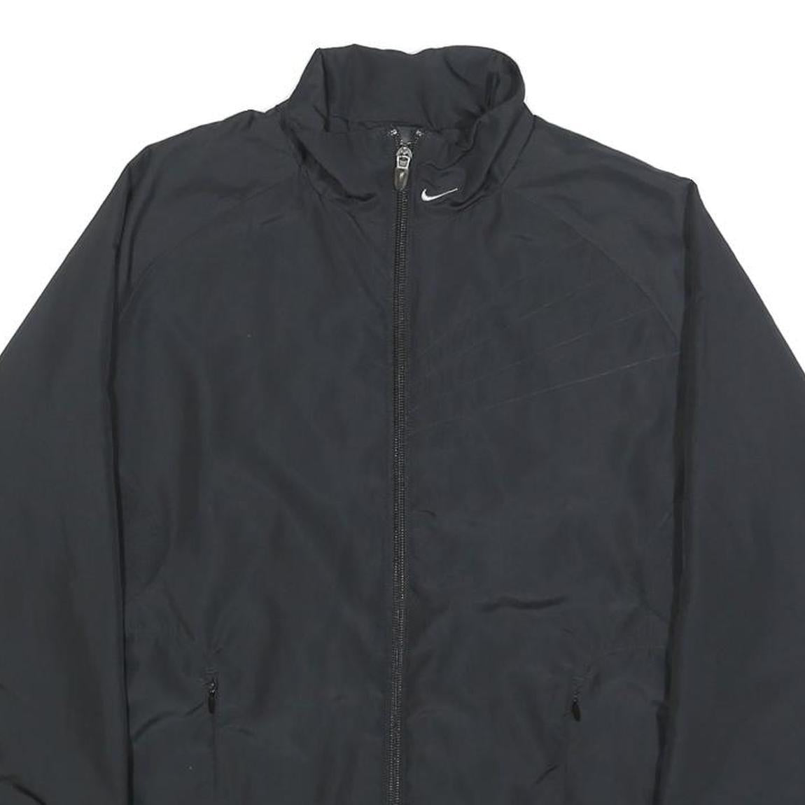 NIKE Womens Black Jacket S Polyester Plain Zip Lightweight Sportswear