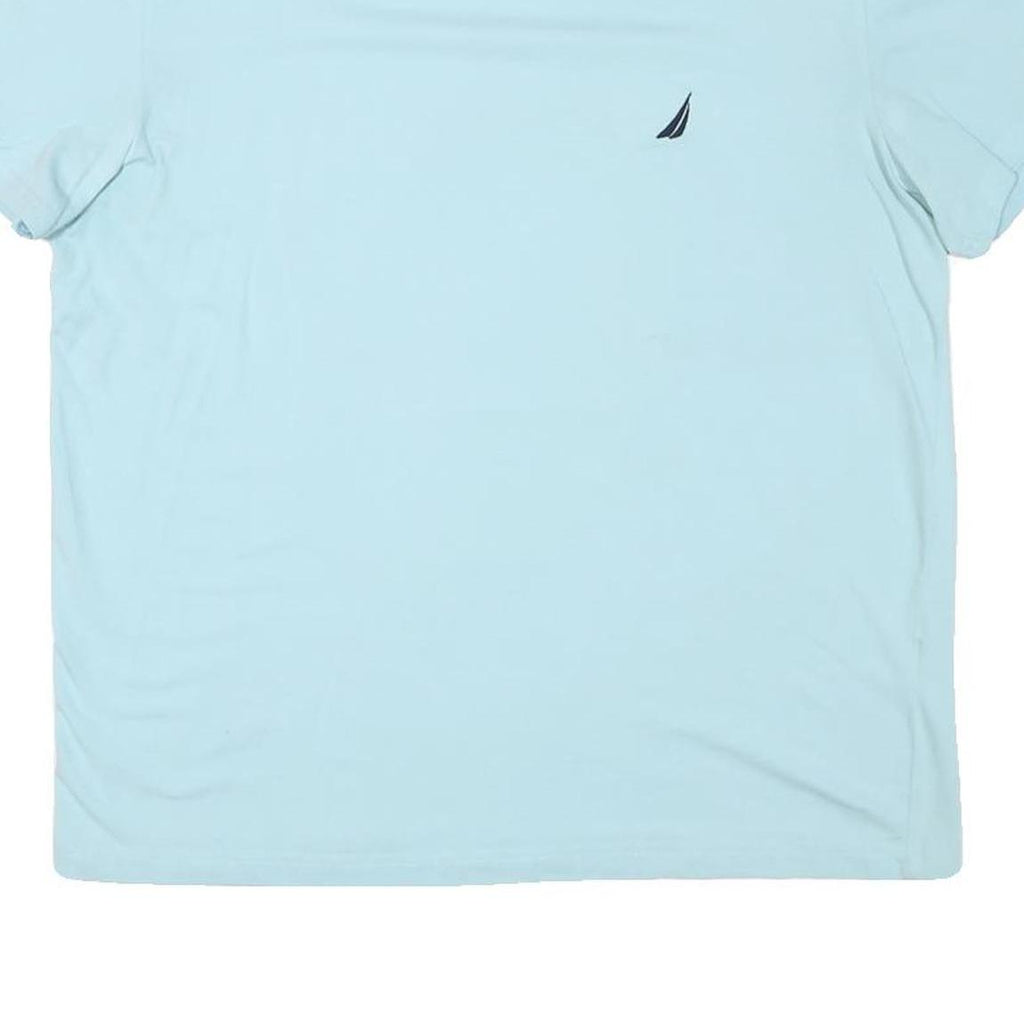 NAUTICA Mens Light Blue Classic Cotton Blend Crew Neck T-Shirt L Casual Wear