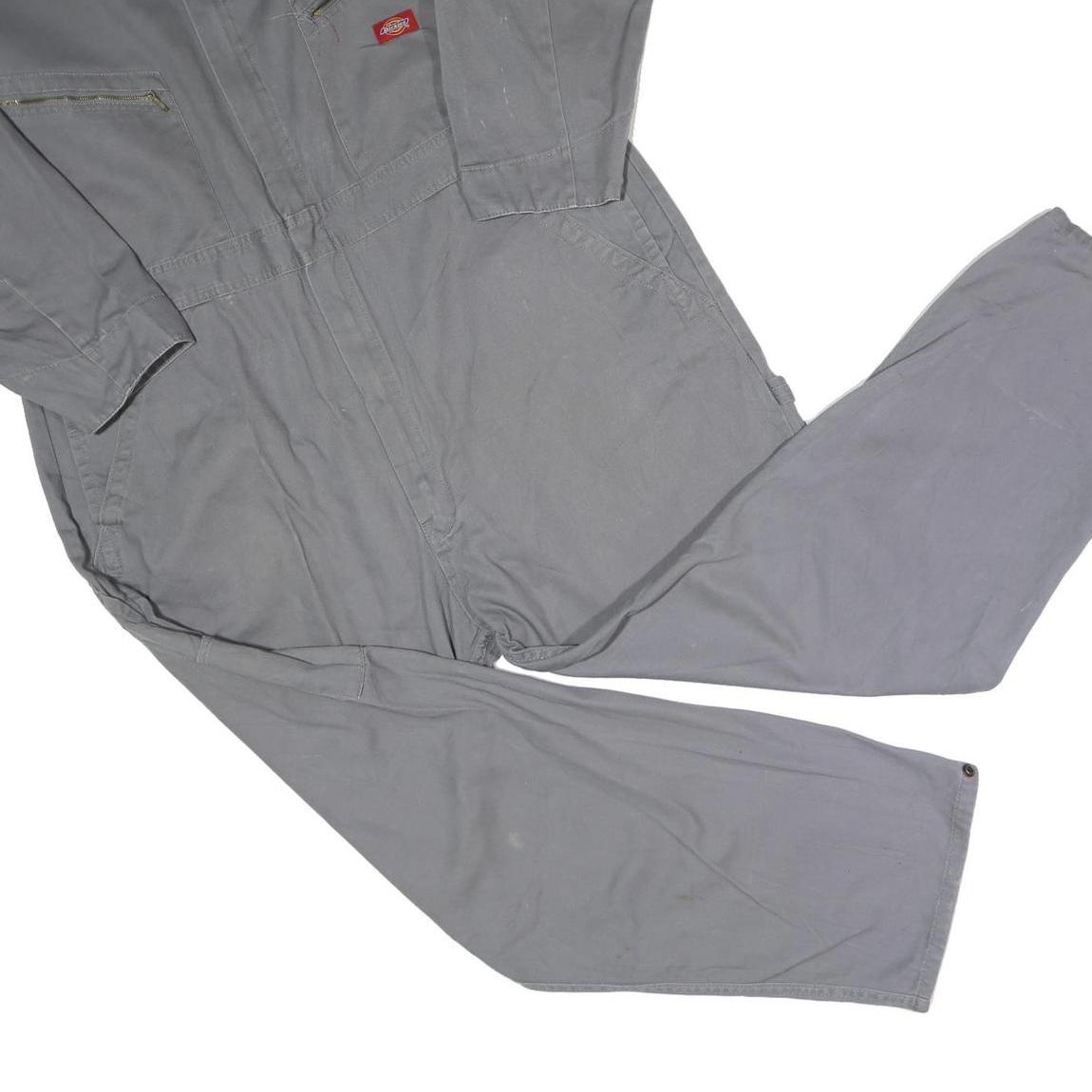 DICKIES Mens Grey Cotton Regular Fit Dungarees XL W46 L28 Workwear Utility