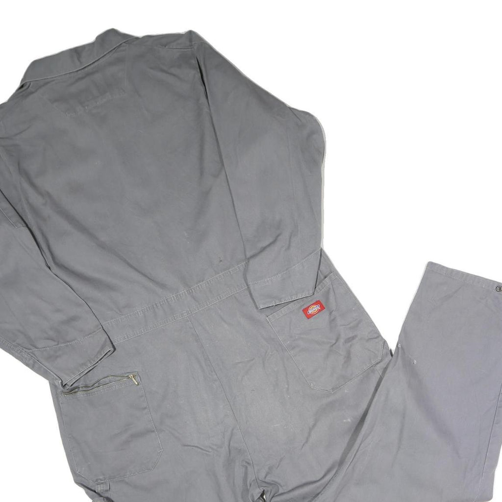 DICKIES Mens Grey Cotton Regular Fit Dungarees XL W46 L28 Workwear Utility