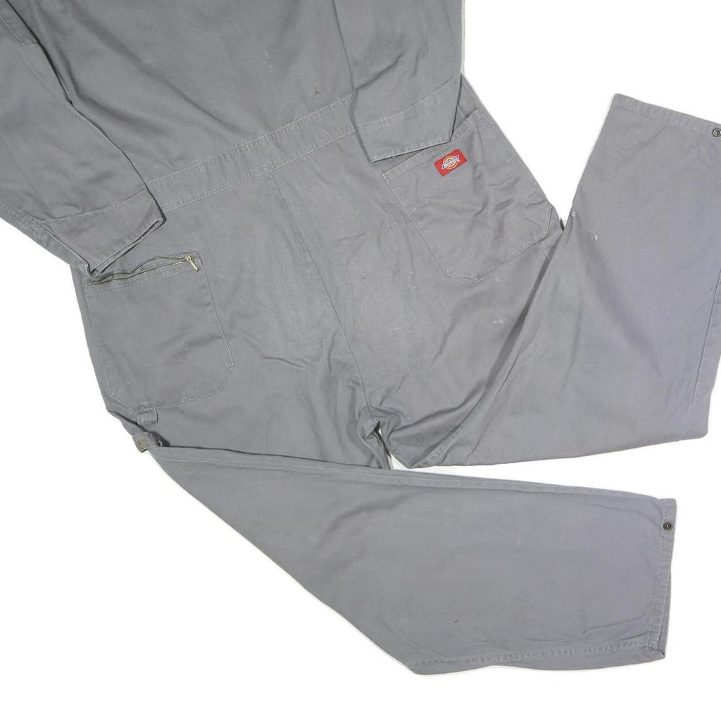 DICKIES Mens Grey Cotton Regular Fit Dungarees XL W46 L28 Workwear Utility