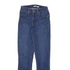 LEVI'S 721 Womens Jeans Blue Slim Skinny Denim Medium W23 L28 Zip Closure