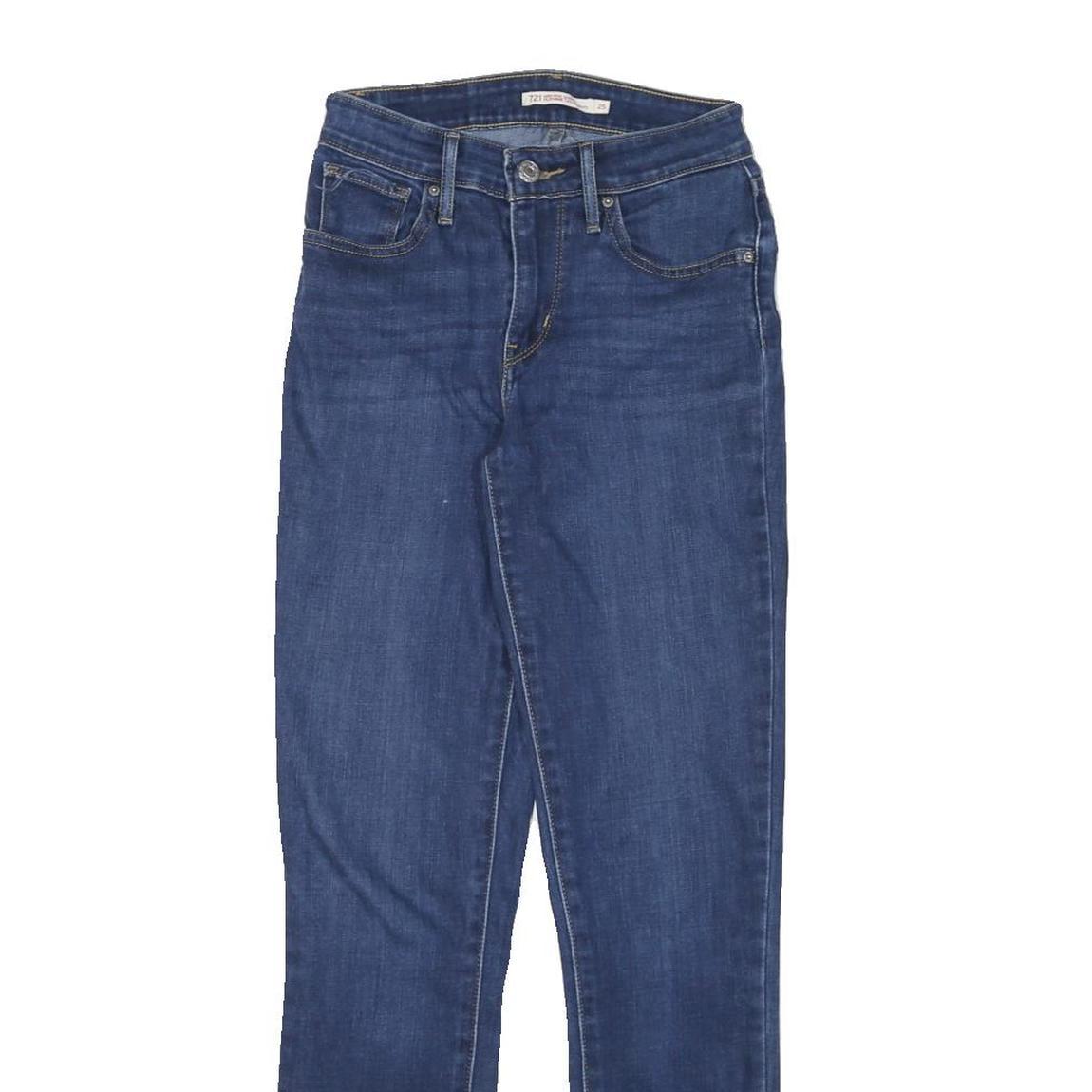 LEVI'S 721 Womens Jeans Blue Slim Skinny Denim Medium W23 L28 Zip Closure