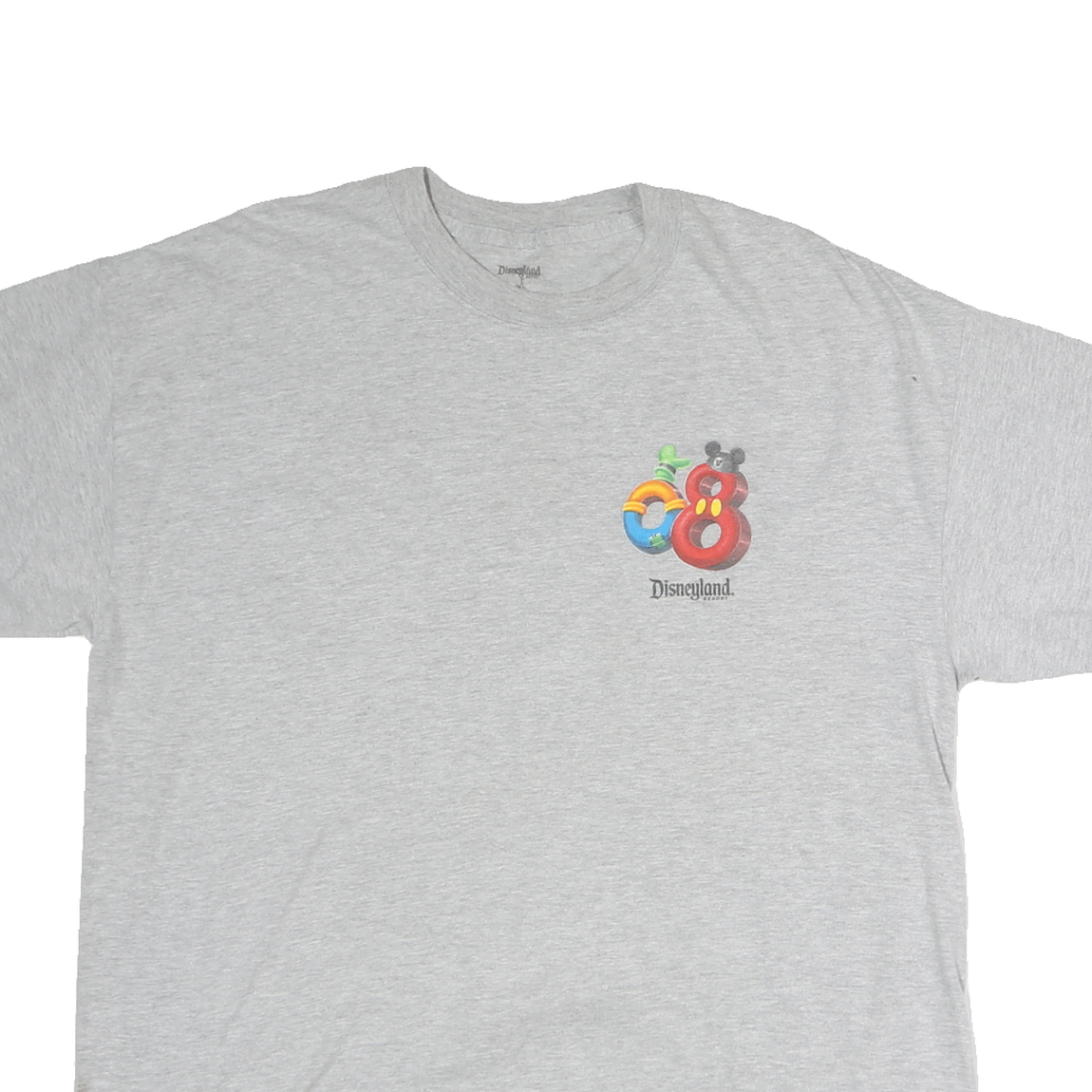 DISNEYLAND Womens Grey 2008 Graphic T-Shirt XL Short Sleeve Crew Neck Vintage