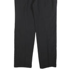 DECISION Mens Wool Blend Black Relaxed Straight Trousers W38 L34 Formal Smart