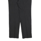 DECISION Mens Wool Blend Black Relaxed Straight Trousers W38 L34 Formal Smart