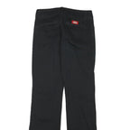 DICKIES Womens Black Regular Fit Straight Leg Trousers W27 L30 Cotton Blend Zip