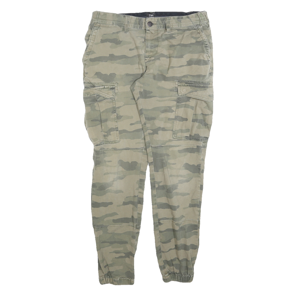C&A Mens Cotton Blend Slim Camouflage Cargo Trousers W31 L28 Cargo Pants