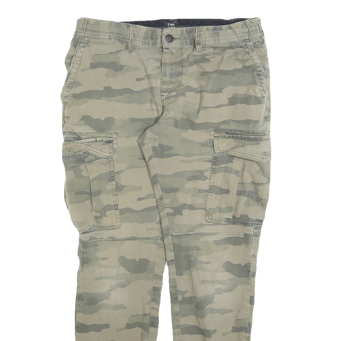 C&A Mens Cotton Blend Slim Camouflage Cargo Trousers W31 L28 Cargo Pants