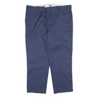 DICKIES Mens Regular Fit Navy Blue Work Trousers W42 L29 Zip Closure Durable