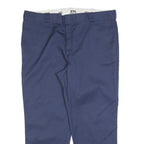 DICKIES Mens Regular Fit Navy Blue Work Trousers W42 L29 Zip Closure Durable