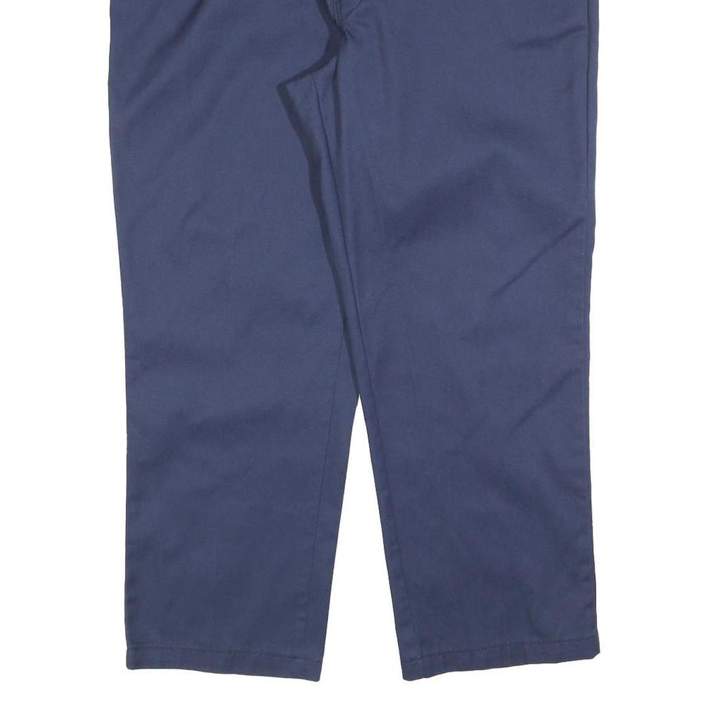 DICKIES Mens Regular Fit Navy Blue Work Trousers W42 L29 Zip Closure Durable