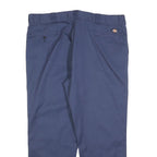 DICKIES Mens Regular Fit Navy Blue Work Trousers W42 L29 Zip Closure Durable