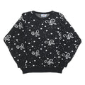 COSMOS Womens Black & White Patterned Jumper Round Neck Basic Knit L Stylish