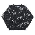 COSMOS Womens Black & White Patterned Jumper Round Neck Basic Knit L Stylish