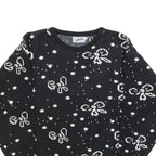 COSMOS Womens Black & White Patterned Jumper Round Neck Basic Knit L Stylish