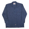 DICKIES Mens Blue Workwear Shirt L Long Sleeve Cotton Button Pocket
