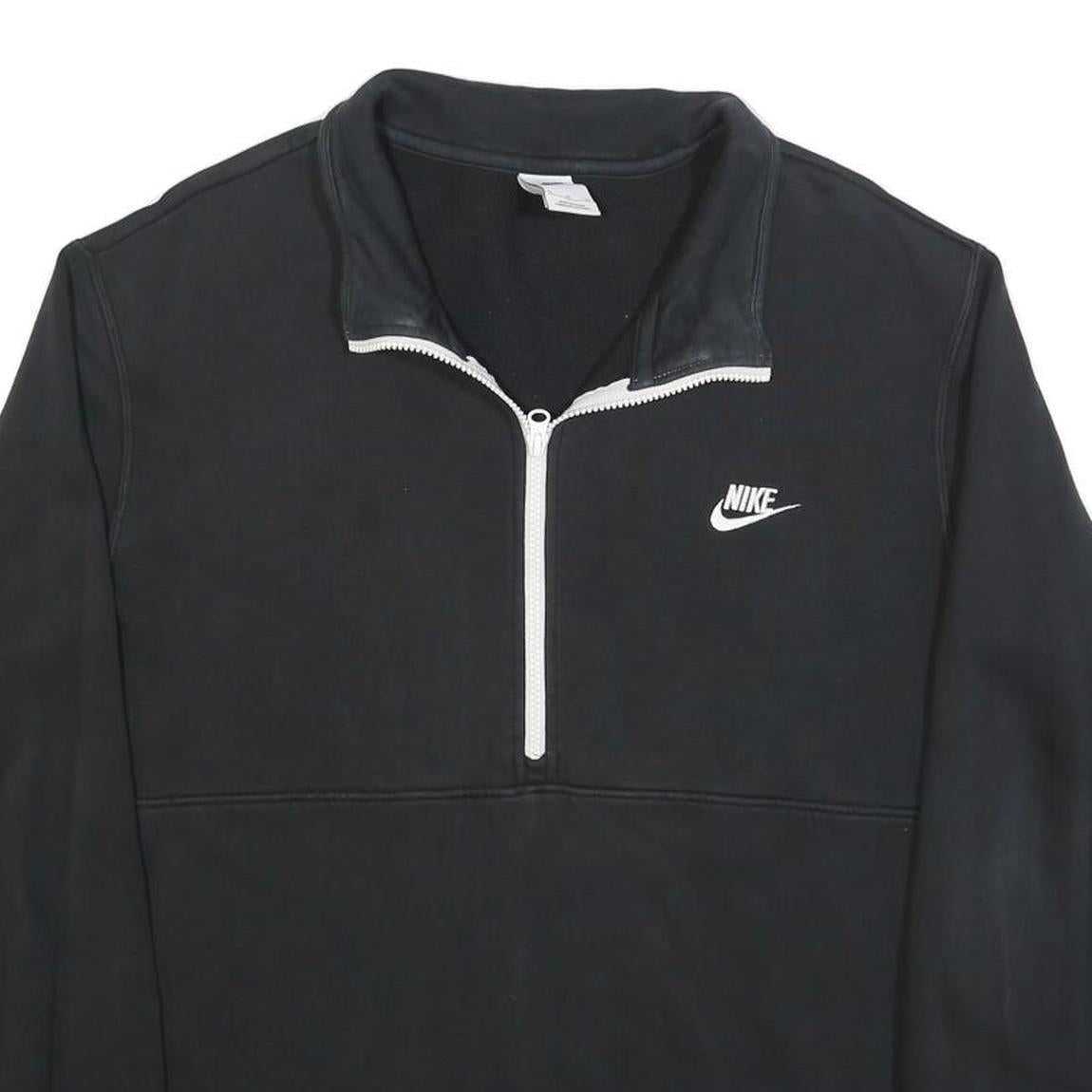 NIKE Mens Black 1/4 Zip XL Sweatshirt Logo Sportswear Casual Pullover
