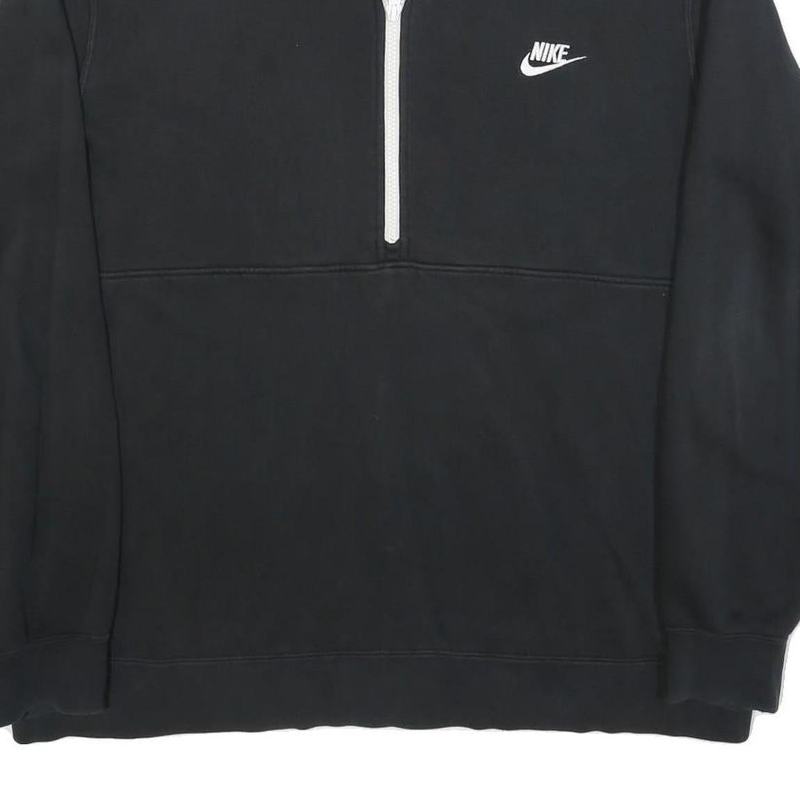 NIKE Mens Black 1/4 Zip XL Sweatshirt Logo Sportswear Casual Pullover