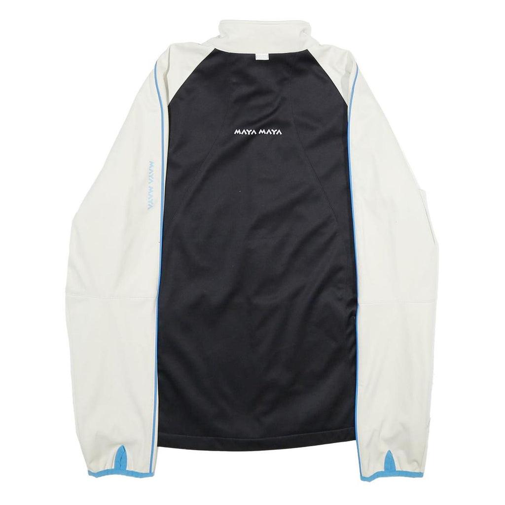 MAYA MAYA Womens White & Black Track Jacket XL Polyester Zip Athletic Activewear